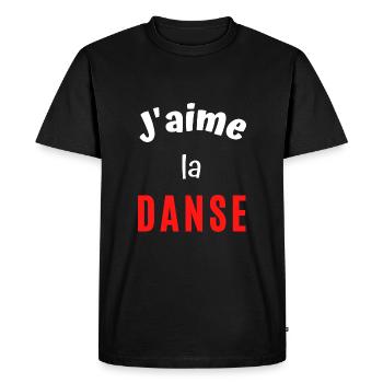 J'aime la danse - T-shirt Premium bio Homme - noir - Devant - Nico (187cm)