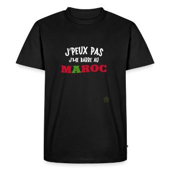 J’Peux Pas J’me Barre Au Maroc Humour - T-shirt Premium bio Homme - noir - Devant - Nico (187cm)