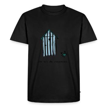 Cabine de plage - T-shirt Premium bio Homme - noir - Devant - Nico (187cm)