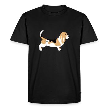 Basset Hound - T-shirt Premium bio Homme - noir - Devant - Nico (187cm)