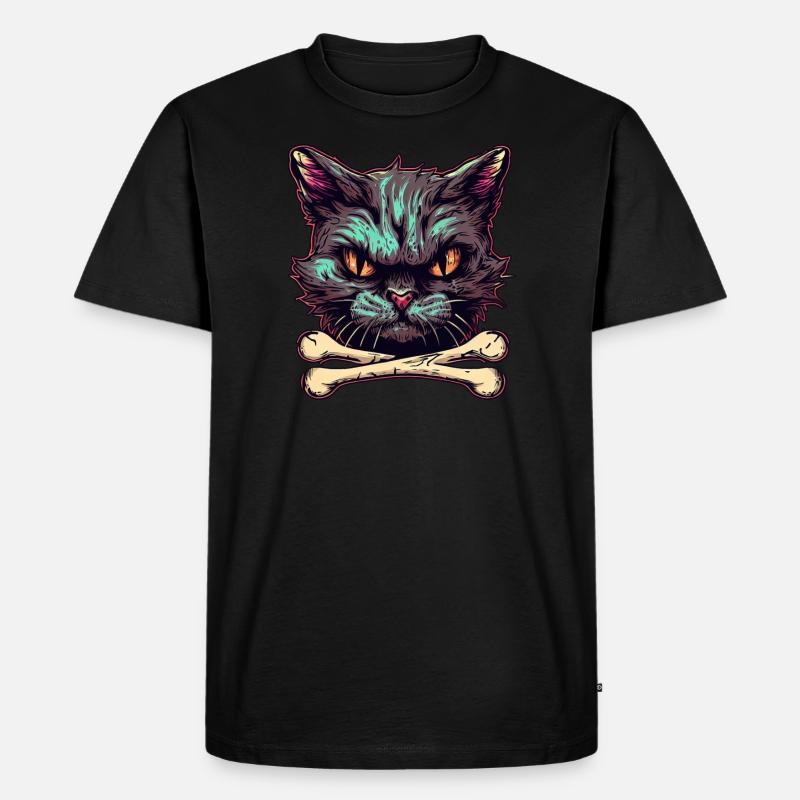 Devils Cat - Böse Katze - Männer Premium Bio T-Shirt - Schwarz