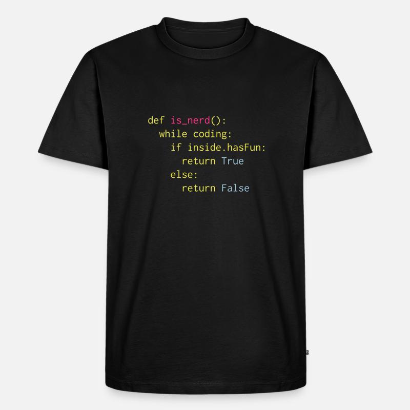 Python Definition von Nerd - Männer Premium Bio T-Shirt - Schwarz