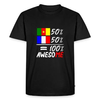 Moitié Français moitié Camerounais - T-shirt Premium bio Homme - noir - Devant - Nico (187cm)