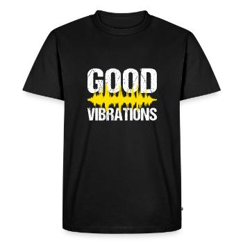 Good Vibrations Music Party - Men's Premium Organic T-Shirt - black - Front - Nico (187cm)