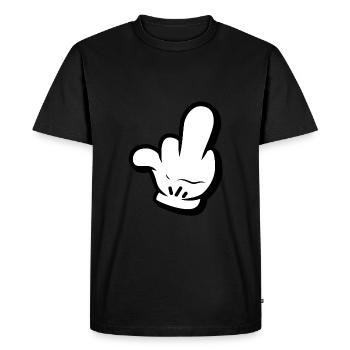 Style comique de doigt du milieu - T-shirt Premium bio Homme - noir - Devant - Nico (187cm)