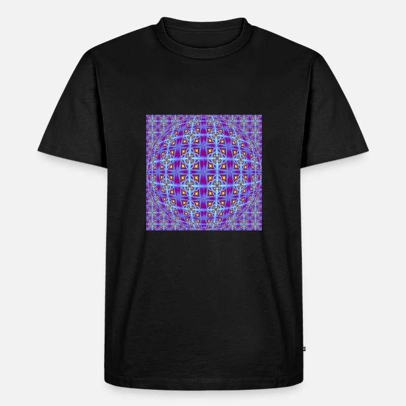 FRACTAL PATTERN LIGHT OP ART - Männer Premium Bio T-Shirt - Schwarz