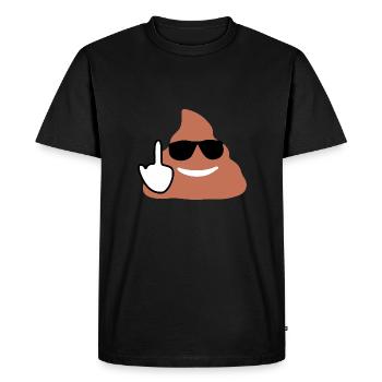 Shit Emoji & Finger - T-shirt Premium bio Homme - noir - Devant - Nico (187cm)