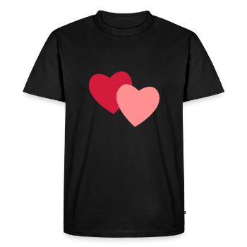 Pink hearts - Men's Premium Organic T-Shirt - black - Front - Nico (187cm)