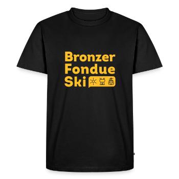 Bronzer, Fondue, Ski - T-shirt Premium bio Homme - noir - Devant - Nico (187cm)