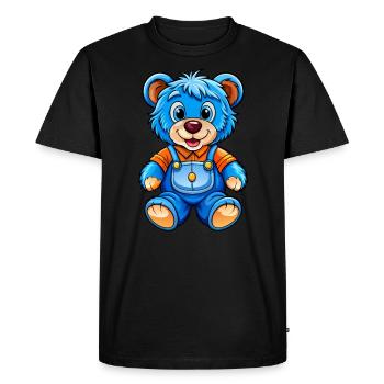 Teddy bleu - T-shirt Premium bio Homme - noir - Devant - Nico (187cm)