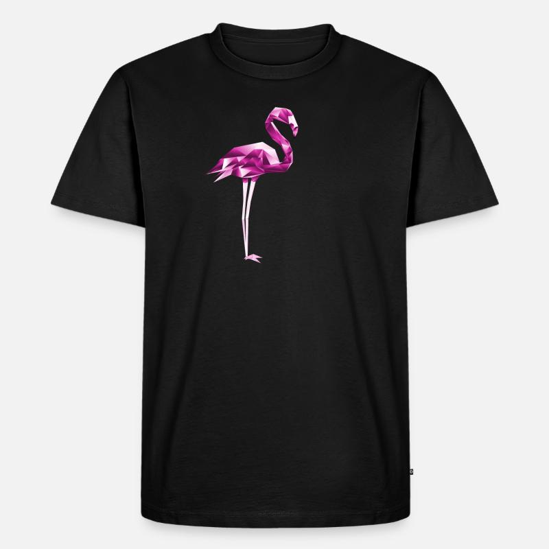 Flamingo Rose - Männer Premium Bio T-Shirt - Schwarz