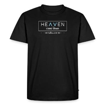 Christian Gift Bible Design Heaven come down - Men's Premium Organic T-Shirt - black - Front - Nico (187cm)