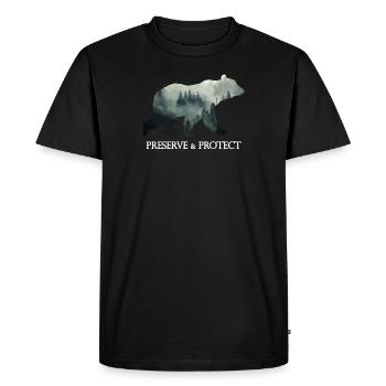 Preserve & Protect Climate Change Bear Forest - Men's Premium Organic T-Shirt - black - Front - Nico (187cm)