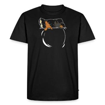 Sleeping Dogs PJs tenue chien de toit Belly Sleep - T-shirt Premium bio Homme - noir - Devant - Nico (187cm)