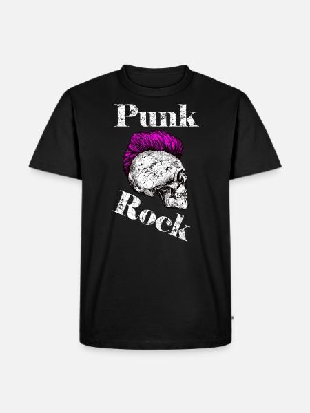 Punk Rock Iro-Skull, pink - Men's Premium Organic T-Shirt - black