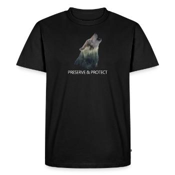 Preserve & Protect Wolf Climate Change - Men's Premium Organic T-Shirt - black - Front - Nico (187cm)
