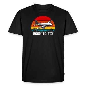 Airplane Pilot - Born to Fly - Flying - T-shirt Premium bio Homme - noir - Devant - Nico (187cm)