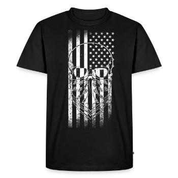 USA Skull look utilisé - T-shirt Premium bio Homme - noir - Devant - Nico (187cm)