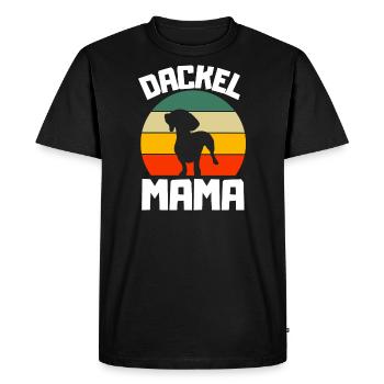 Dog Lover Dogs Mama Gift Rétro Teckel - T-shirt Premium bio Homme - noir - Devant - Nico (187cm)