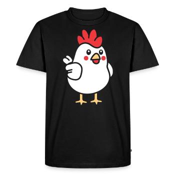 Poulet - T-shirt Premium bio Homme - noir - Devant - Nico (187cm)