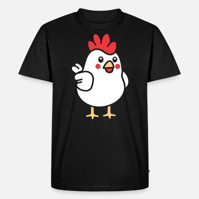 Huhn - Männer Premium Bio T-Shirt - Schwarz