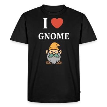 I love gnome - Men's Premium Organic T-Shirt - black - Front - Nico (187cm)