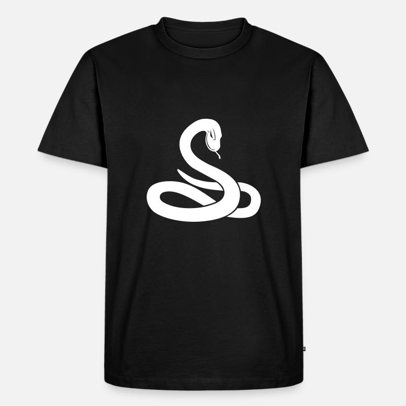 snake white - Männer Premium Bio T-Shirt - Schwarz