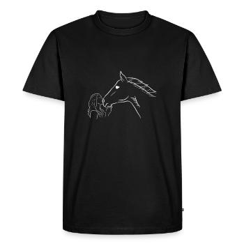 Amoureux des chevaux Cheval Embrasser les chevaux - T-shirt Premium bio Homme - noir - Devant - Nico (187cm)