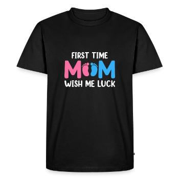 Première fois maman me souhaite bonne chance Première fête des mères - T-shirt Premium bio Homme - noir - Devant - Nico (187cm)