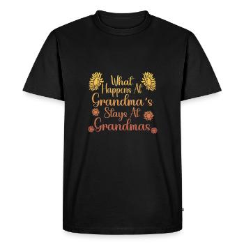What happens with grandma stays with grandma - Men's Premium Organic T-Shirt - black - Front - Nico (187cm)