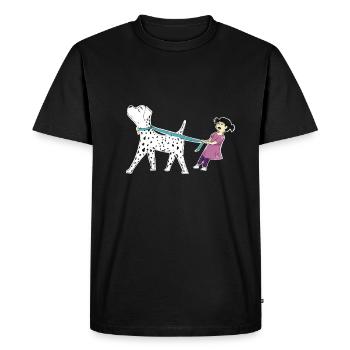 Dalmatien et petite fille de monstre et compagnie - T-shirt Premium bio Homme - noir - Devant - Nico (187cm)