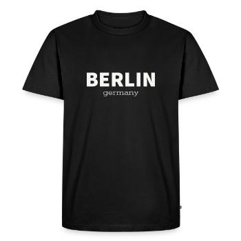 BERLIN - T-shirt Premium bio Homme - noir - Devant - Nico (187cm)