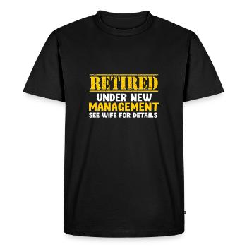 Retraité sous une nouvelle direction Voir retraite femme - T-shirt Premium bio Homme - noir - Devant - Nico (187cm)