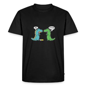 Le dernier dinosaure drôle de licorne - T-shirt Premium bio Homme - noir - Devant - Nico (187cm)