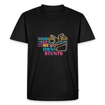 Je fais toutes mes cascades moi-même - drôle - T-shirt Premium bio Homme - noir - Devant - Nico (187cm)