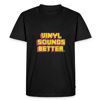 Le vinyle sonne mieux - Amateurs de musique rétro - T-shirt Premium bio Homme - noir - Devant - Nico (187cm)