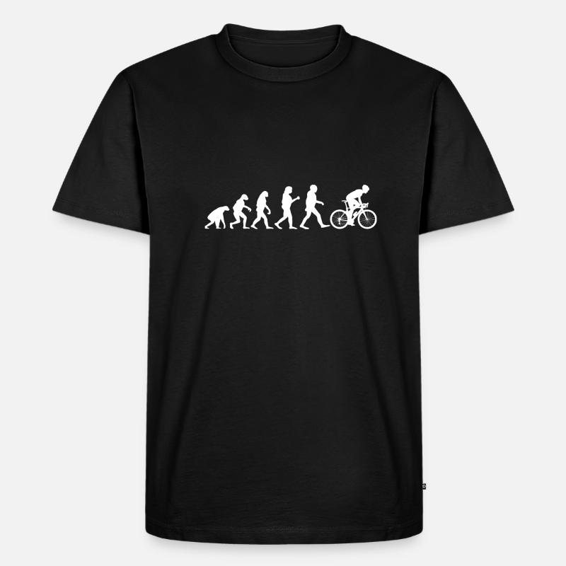 Evolution Fahrrad - Männer Premium Bio T-Shirt - Schwarz