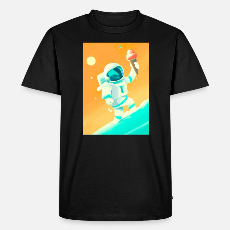 Astronaut mit Eiscreme - Männer Premium Bio T-Shirt - Schwarz