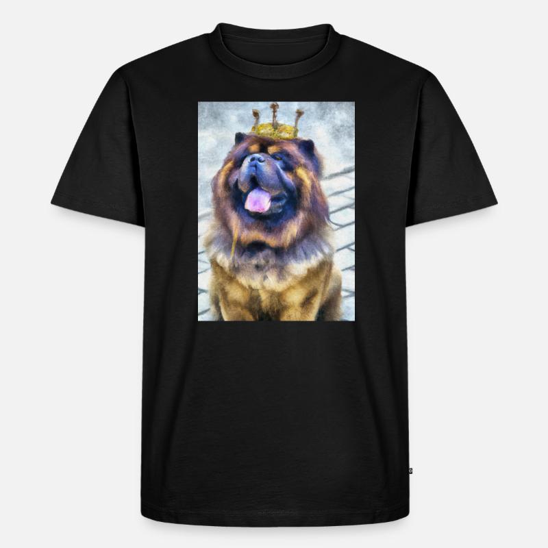 Chow Chow mit Krone - Männer Premium Bio T-Shirt - Schwarz