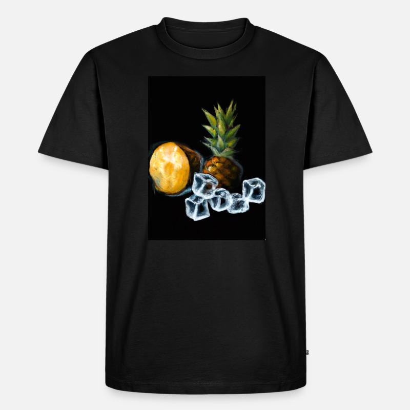 Ananas und Eiswürfel - Männer Premium Bio T-Shirt - Schwarz