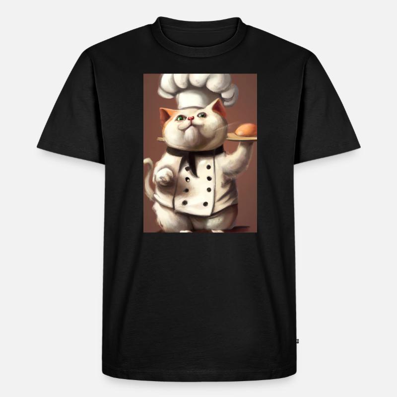 Chefkoch Katze - Männer Premium Bio T-Shirt - Schwarz