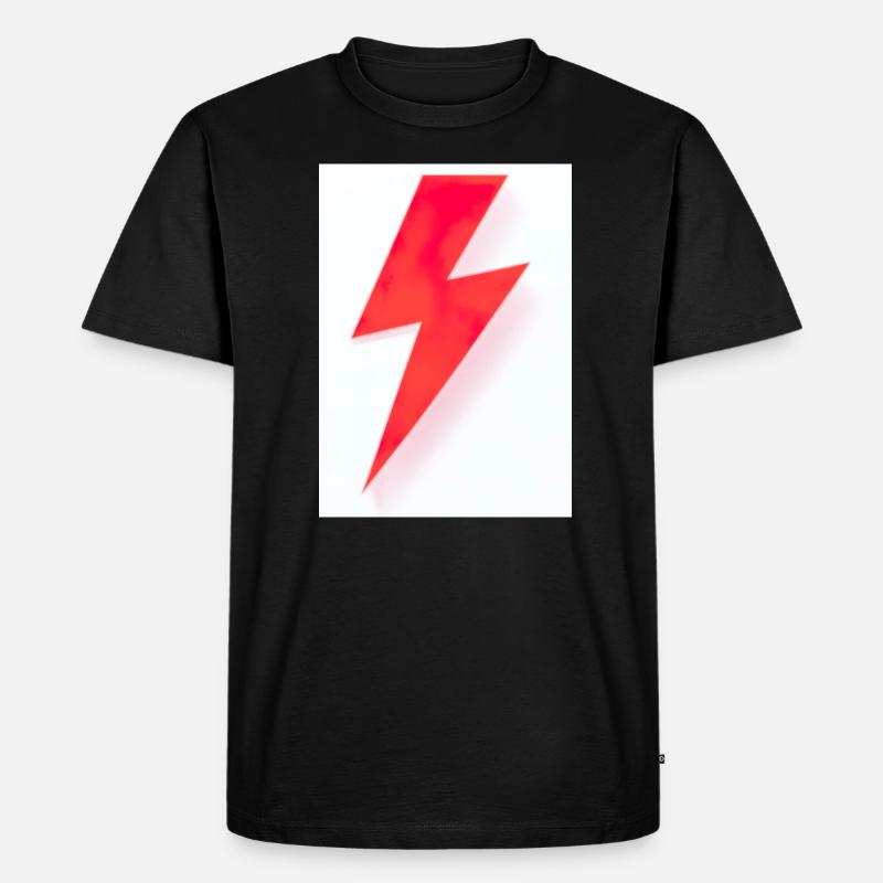 Rote Blitze - Männer Premium Bio T-Shirt - Schwarz