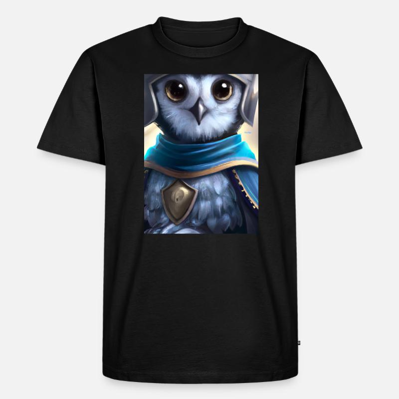 Ritter Eule - Männer Premium Bio T-Shirt - Schwarz