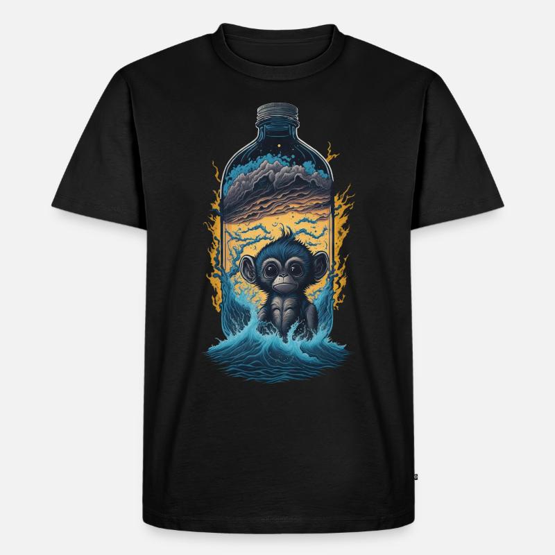 Affe - Männer Premium Bio T-Shirt - Schwarz