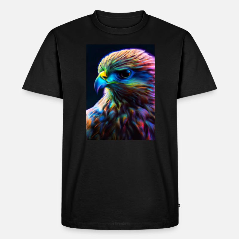 Buntes Vogelgesicht - Männer Premium Bio T-Shirt - Schwarz