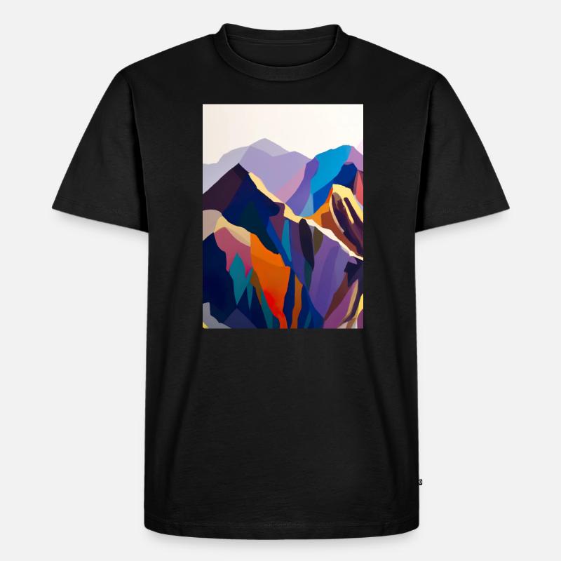 Bunte Berge - Männer Premium Bio T-Shirt - Schwarz