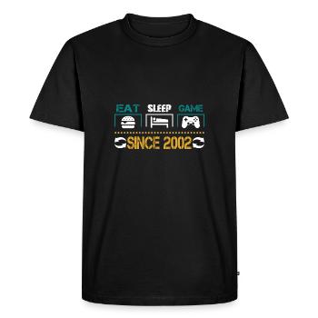 Eat, Sleep, Game, Repeat, Controller, since 2002 - T-shirt Premium bio Homme - noir - Devant - Nico (187cm)