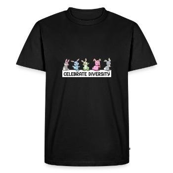 Celebrate Diversity Rabbit Pet Lover Easter - Men's Premium Organic T-Shirt - black - Front - Nico (187cm)