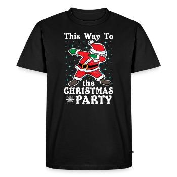 Par ici pour la fête de Noël - T-shirt Premium bio Homme - noir - Devant - Nico (187cm)
