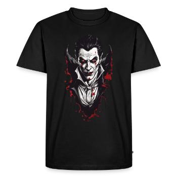Nostalgic Vampire Retro Horror Aesthetic Design - Men's Premium Organic T-Shirt - black - Front - Nico (187cm)